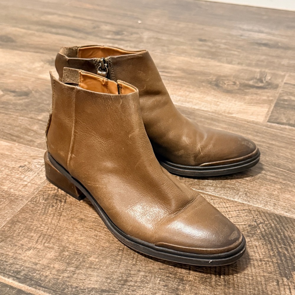 Sarto Franco Sarto Womens Nemi Leather Ankle Booties, Saddle Brown,7.5M - Picture 10 of 12